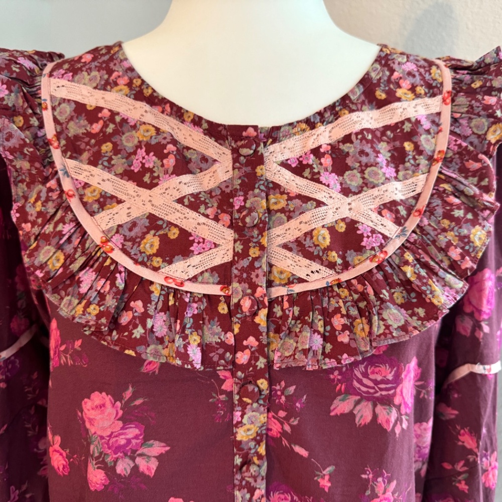 New Love Shack Fancy X Revolve Morrison Top Spiced Apple Red Women's Size S K - Picture 2 of 8